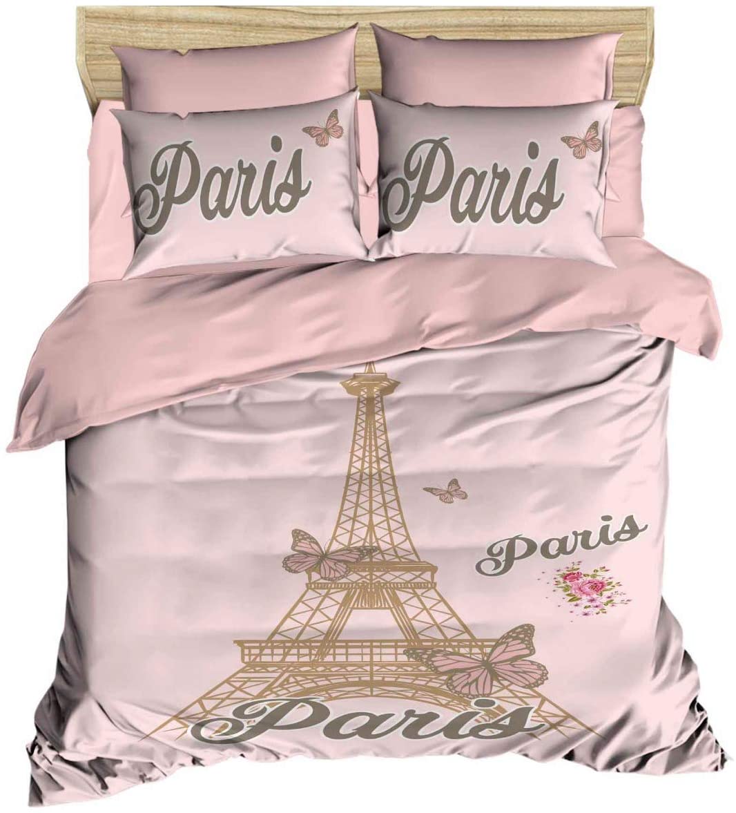 Pink Paris Duvet Cover Set