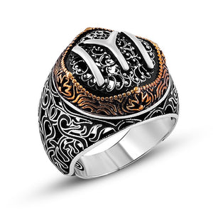 925 Sterling Silver Men's Ring with Kayi Boyu Motif-3