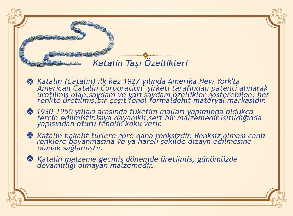 925 Sterling Silver King Tasseled Imame Master Craftsmanship Barley Cut Pearlescent Brown-Black Catalin Prayer Beads