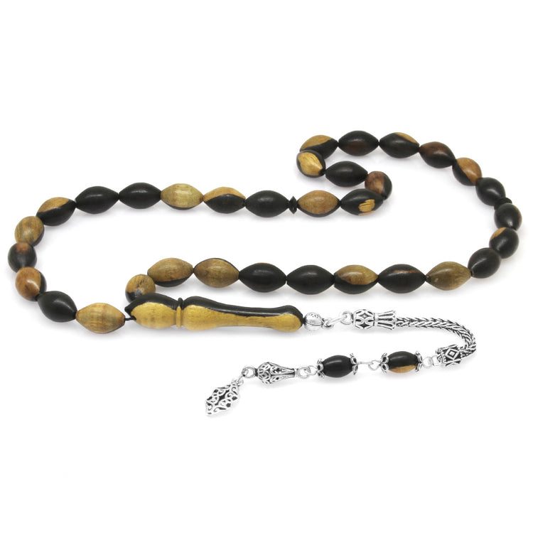 Ebony Tree Rosary with 925 Sterling Silver Tassels