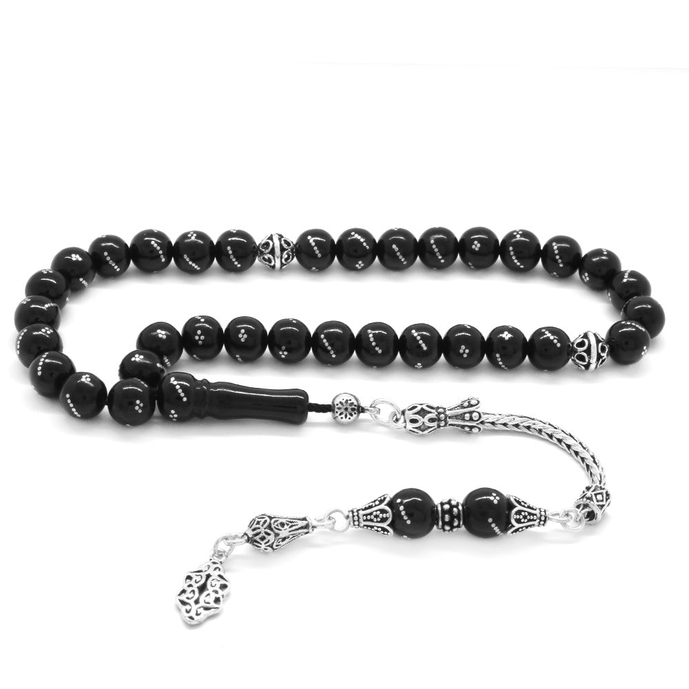 925 Sterling Silver Oltu Rosary with Tassels