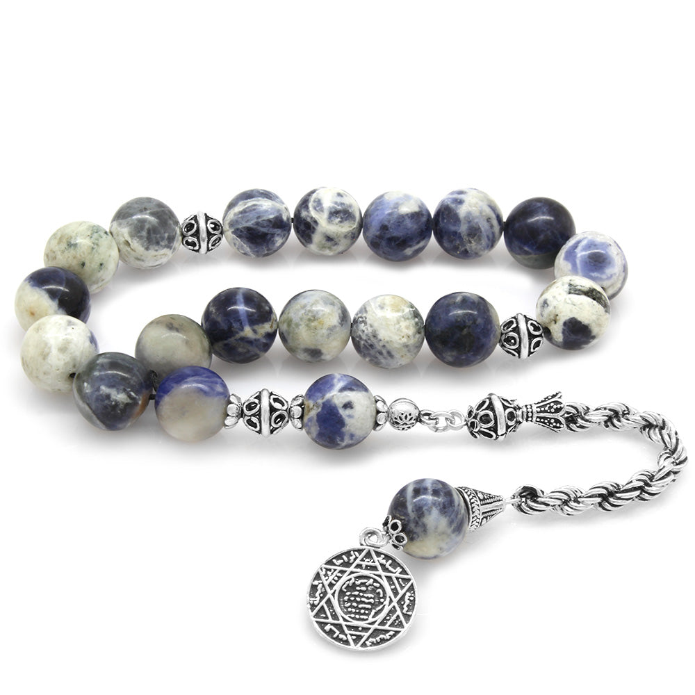 925 Sterling Silver Tasseled Natural Stone Prayer Beads