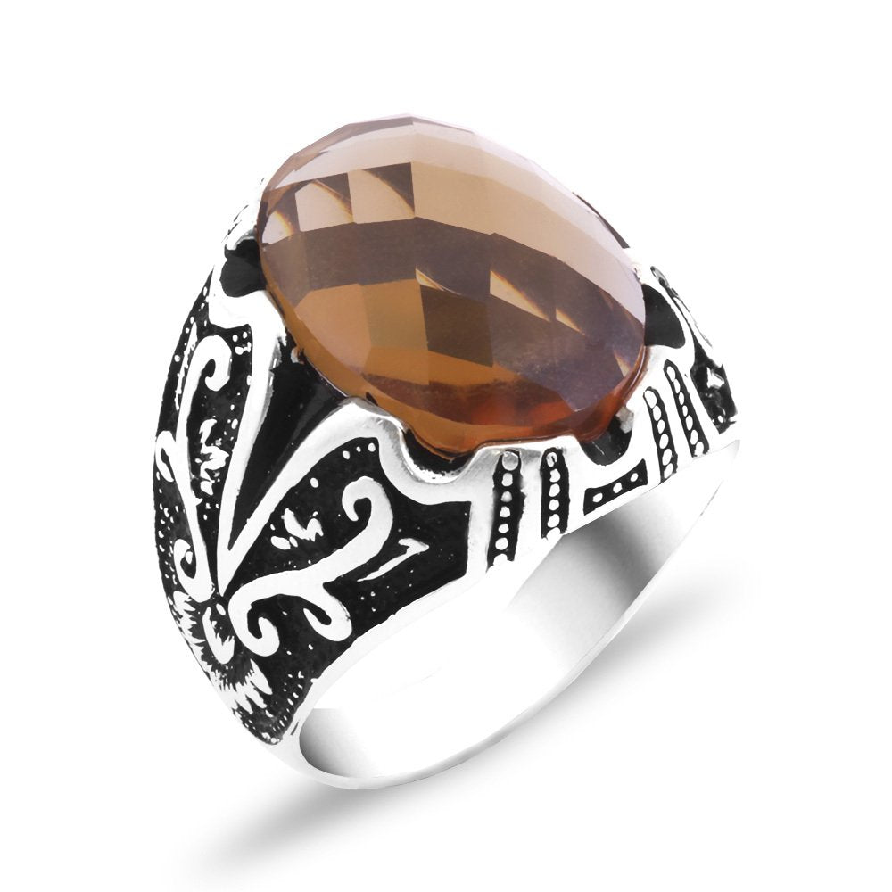 Silver Men's Ring with Sultanite Stone and Gift Box 5