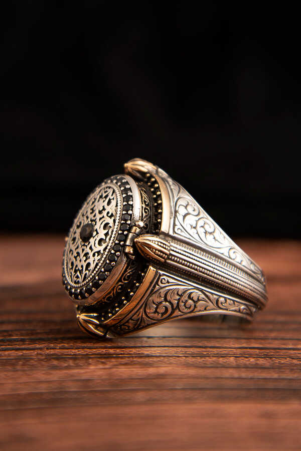 Ve Tesbih Mosque Model Sterling Silver Men's Ring 1
