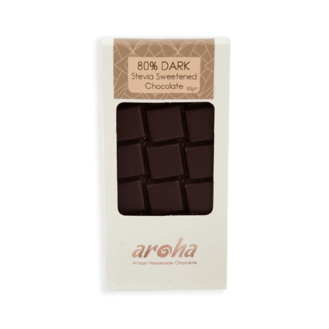 Aroha 80% Dark Stevia Chocolate 80g