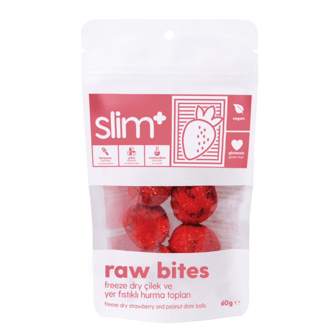 SlimPlus Coated Dry Strawberries With Raw Date Bites 60g 1