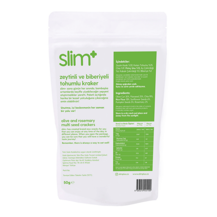 SlimPlus Olive Rosemary Seed Cracker 50g 2