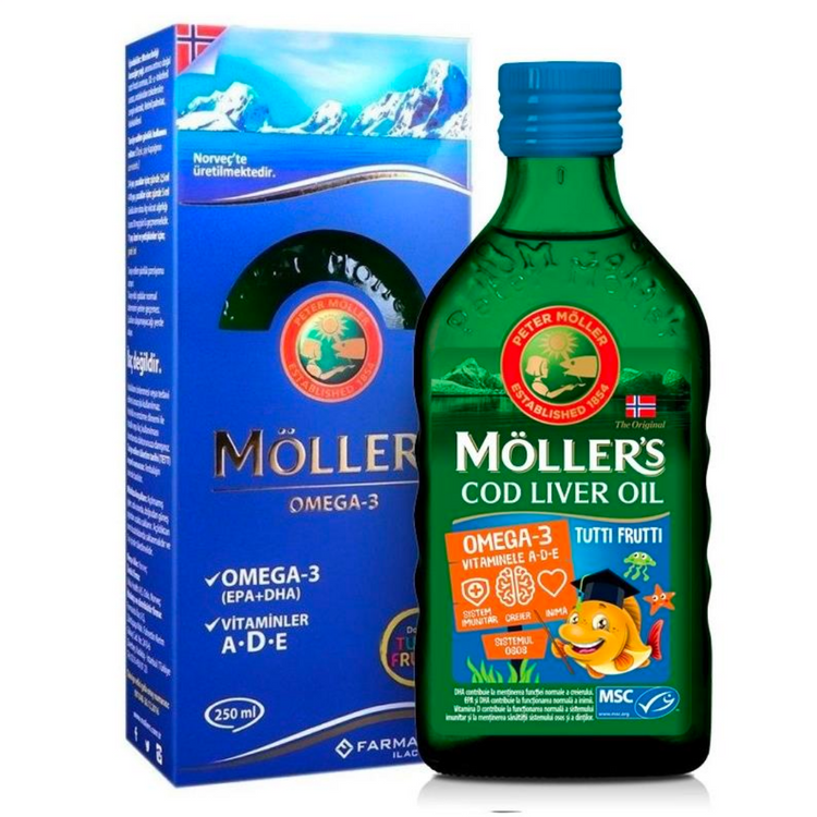 MÖLLER Tutti Frutti Flavored Omega 3 Fish Oil 250ml