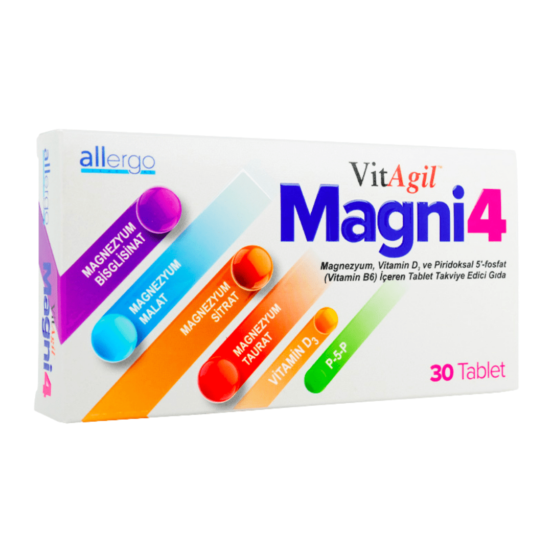 Allergo Magni4 Magnesium Vitamin D3 P5P 30 tablets