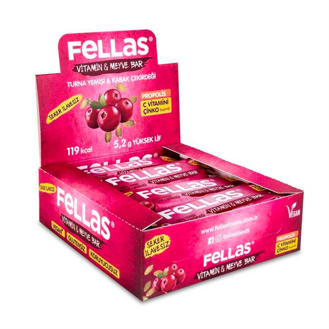 Fellas Cranberry and Pumpkin Seed Fruit Bars 12 Adet