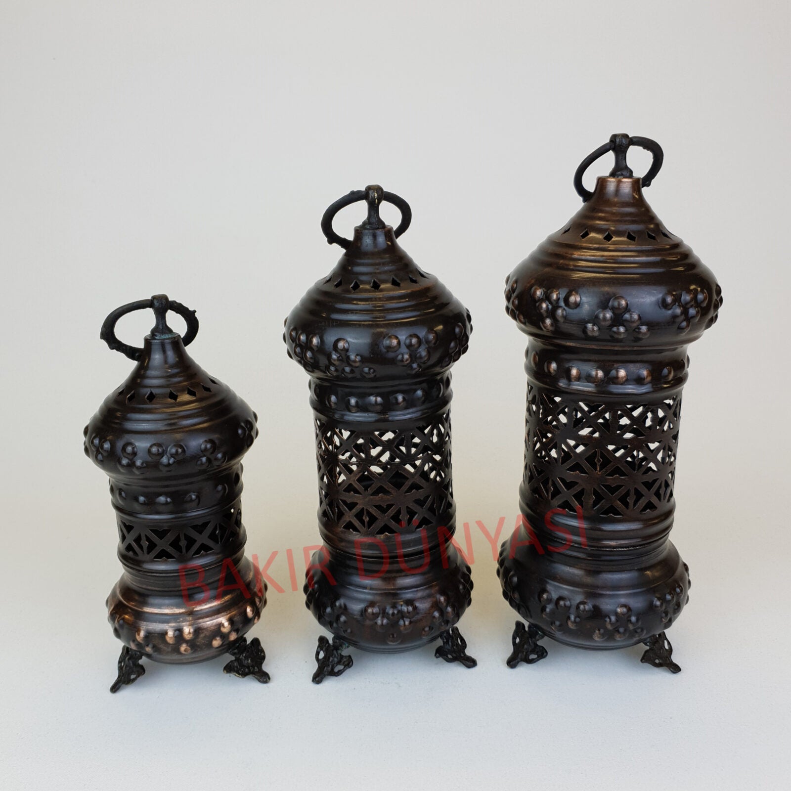Specially Engraved Antique Copper Candle Holder