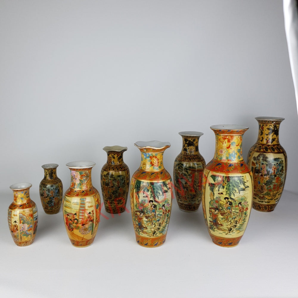 Porselen Çin İşlemeli Vazo