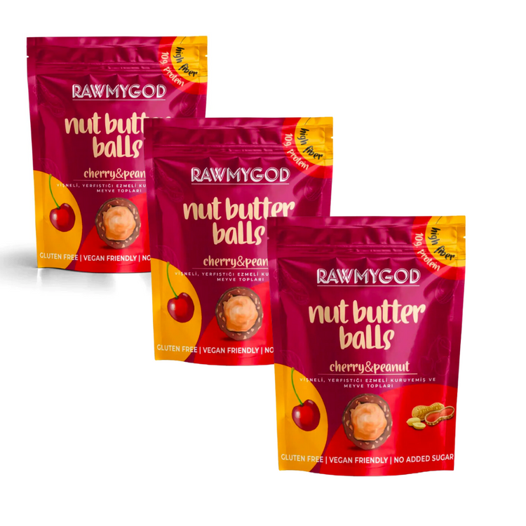 Cherry and Peanut Nut Butter Balls set of 3 1