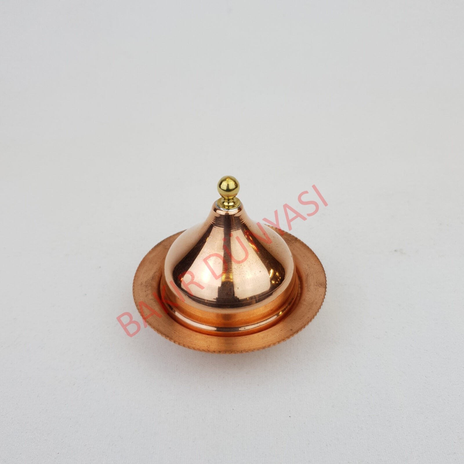 Pointed Lid Copper Turkish Delight Bowl