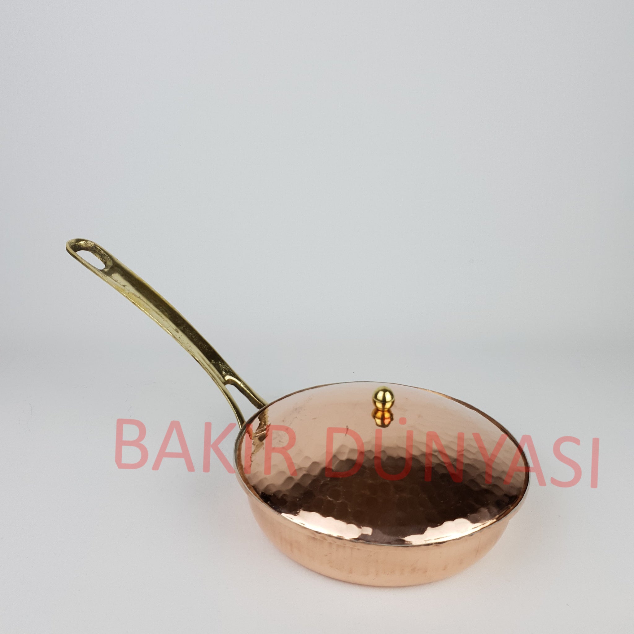 Single Handle Copper Pan with Lid