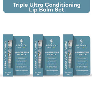 bee and you triple ultra conditioning lip balm set