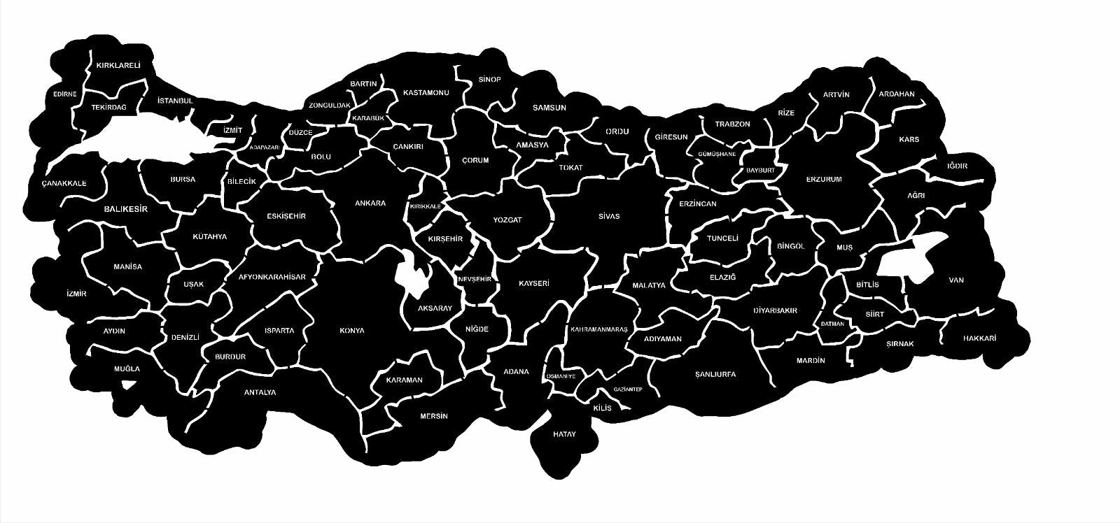 Turkey Map with City Name