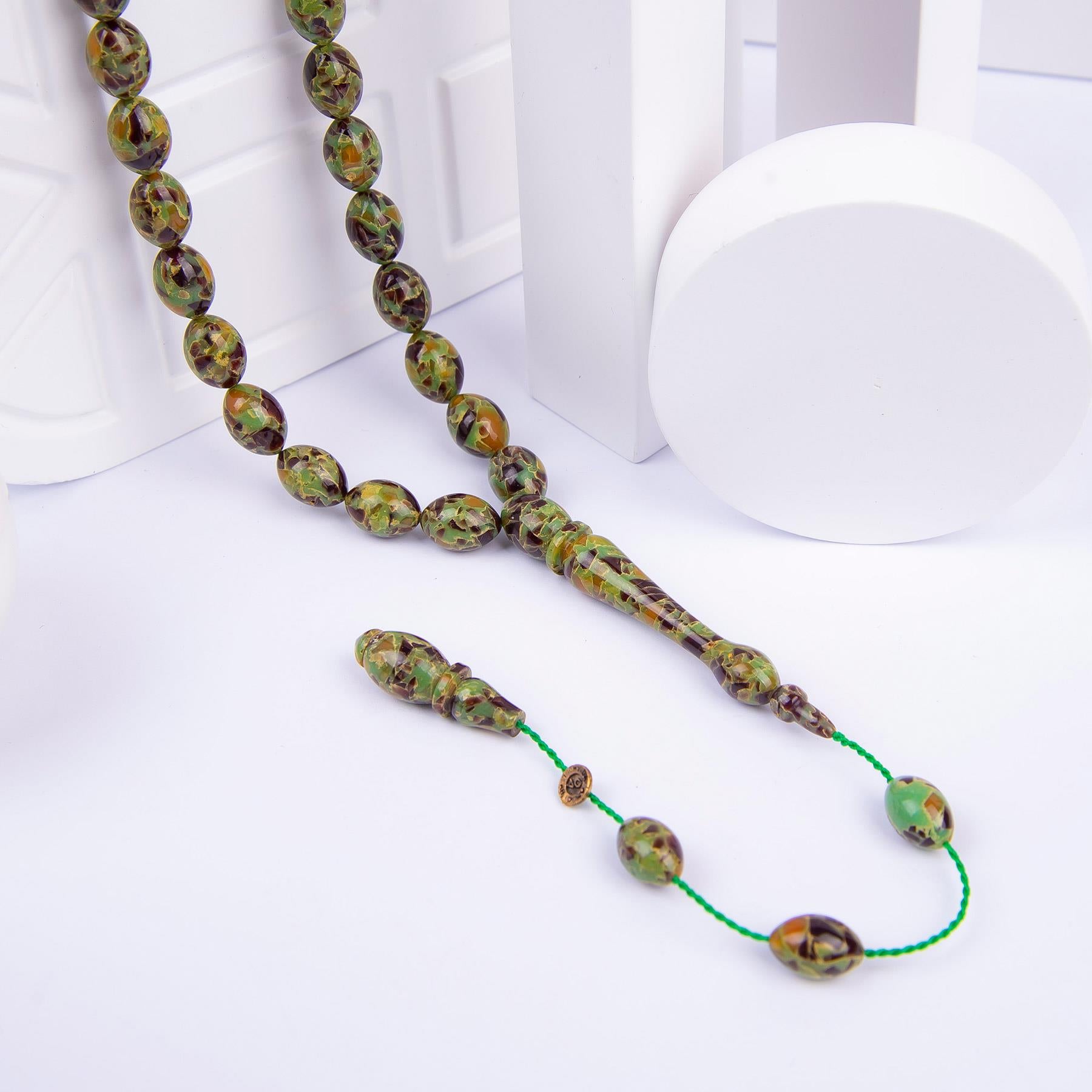 Ve Tesbih Abdullah Darabacı Workmanship Amber Prayer Beads 3