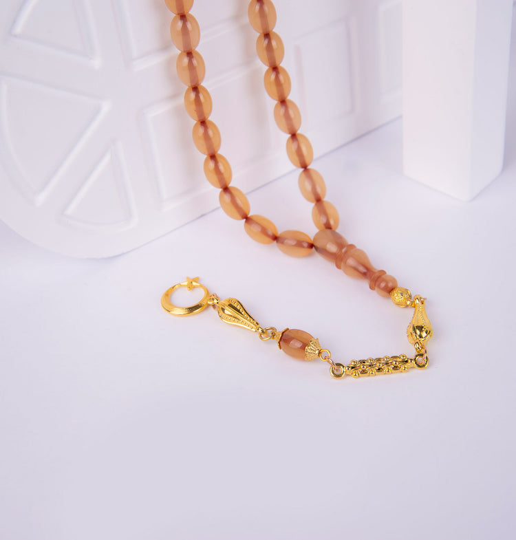 Ve Tesbih Solid Cut and Pressed Amber Prayer Beads 3
