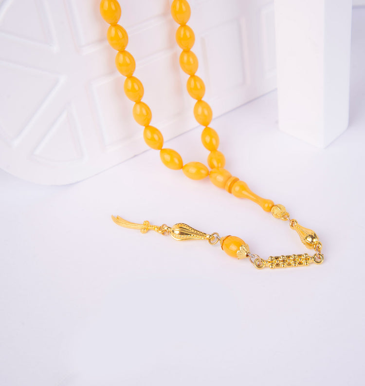 Systematic Solid Cut and Pressed Amber Prayer Beads 3