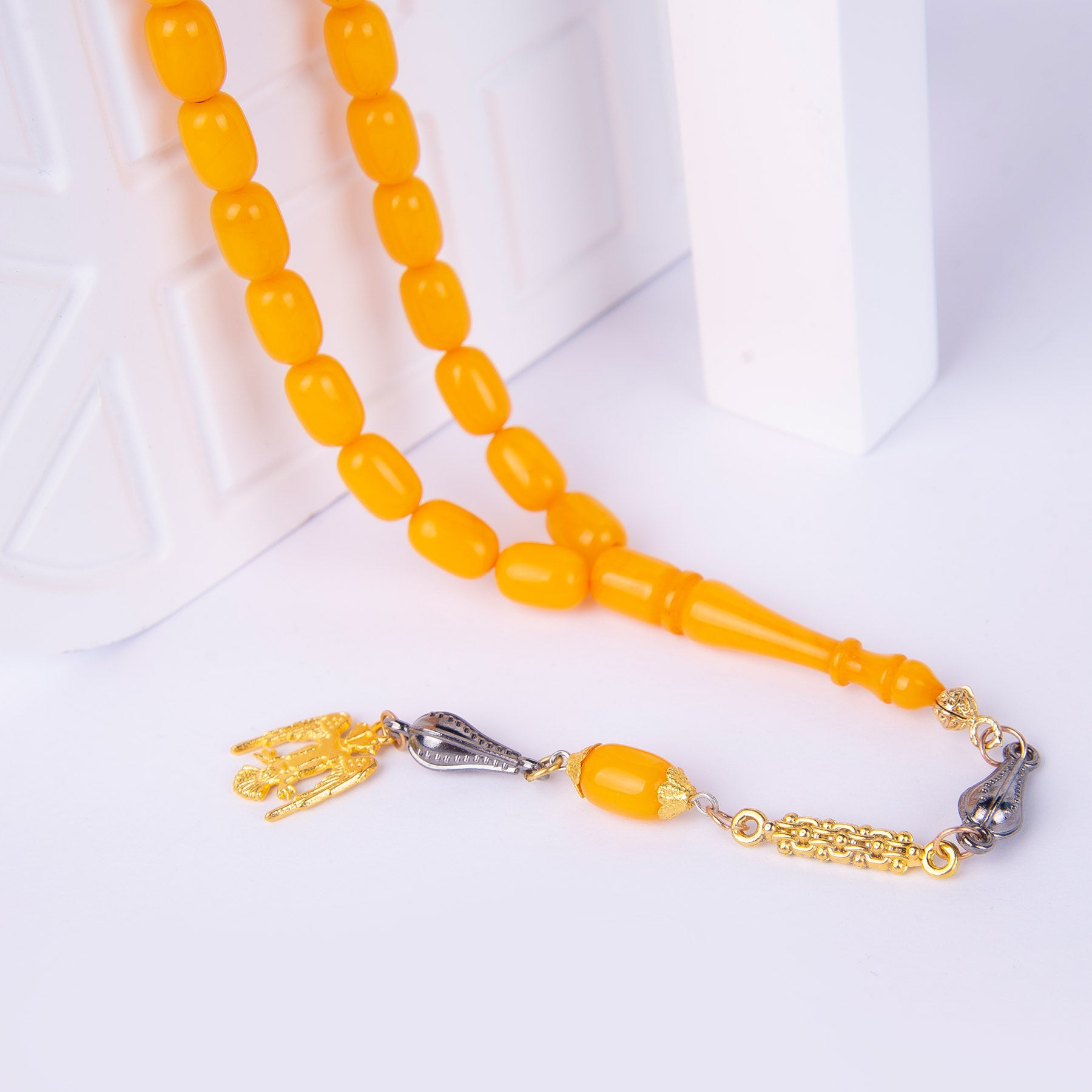 Ve Tesbih Capsule Cut Squeezed Amber Prayer Beads 3
