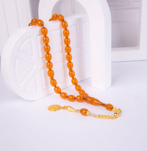 Ve Tesbih Solid Cut and Pressed Amber Prayer Beads 1
