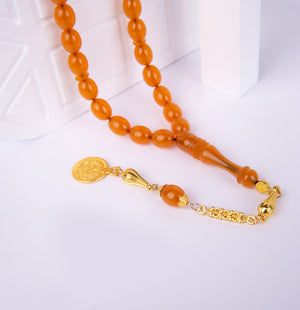 Ve Tesbih Solid Cut and Pressed Amber Prayer Beads 3