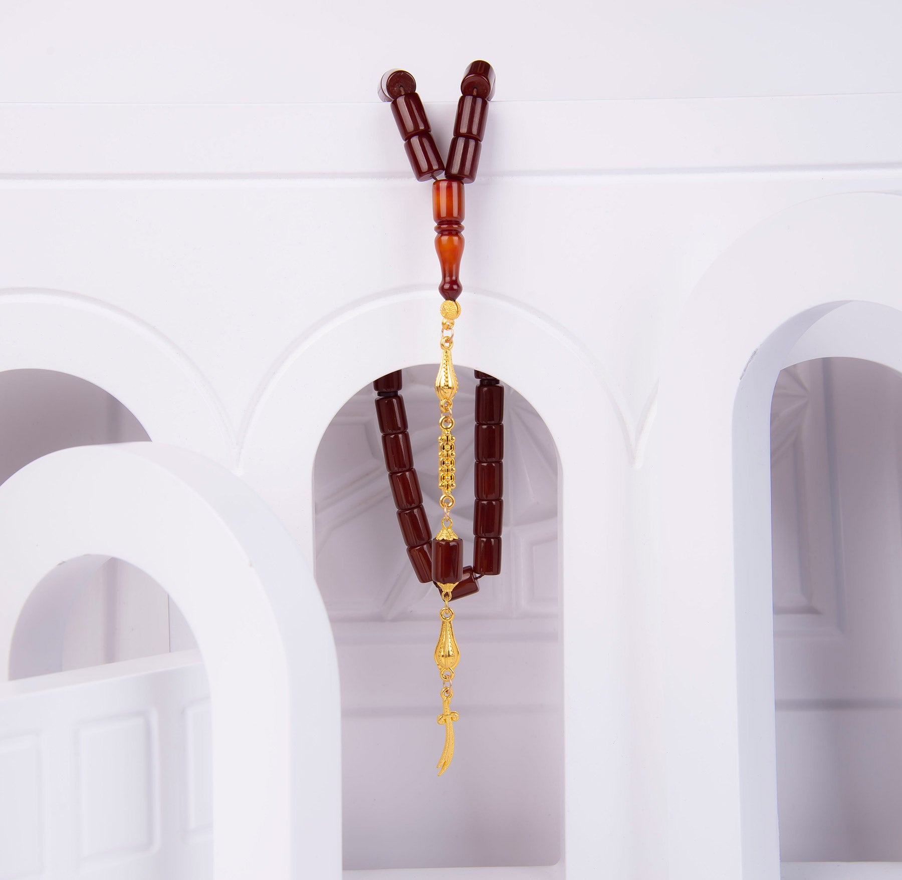 Ve Tesbih Cutting Model Crimped Amber Prayer Beads 3