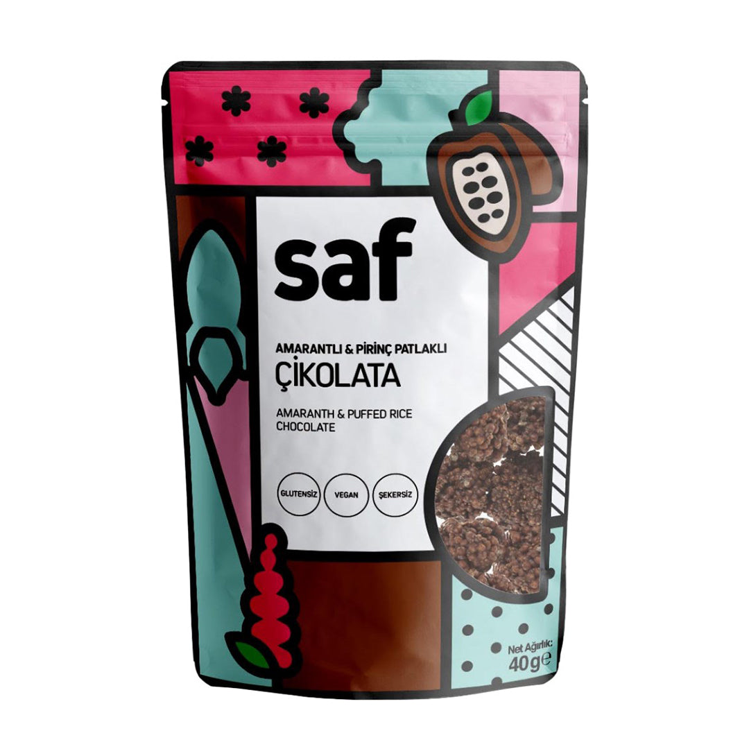 Saf Nutrition Amarant and Puffed Rice Chocolate 40g 