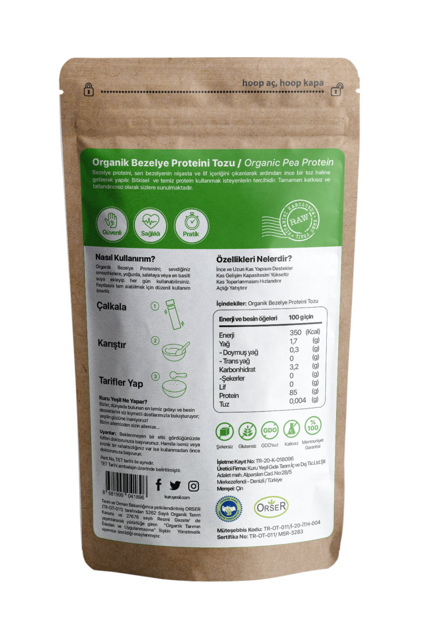 kuru yeşil pea protein powder 100g 2