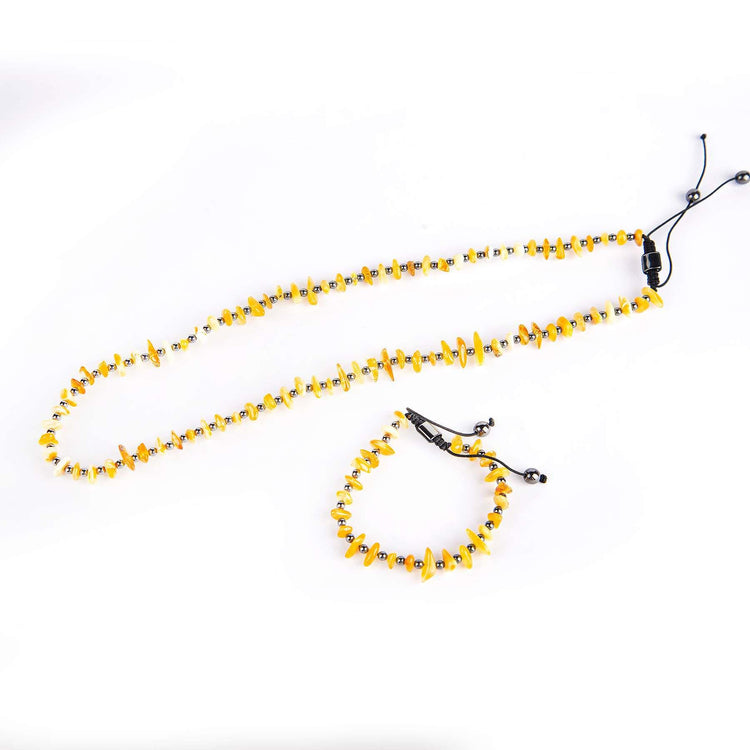 Ve Tesbih Amber Adjustable Necklace Bracelet Set 5
