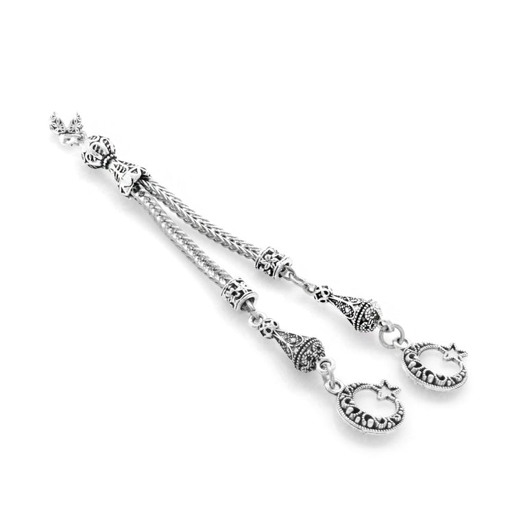 Star and Crescent 2 Whips Tarnish Resistant Metal Tassel