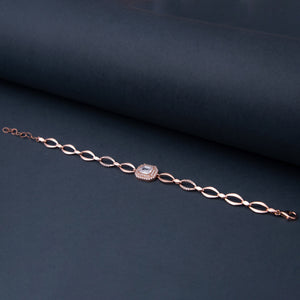 Ve Tesbih Zircon Stone Rose Silver Bracelet 2