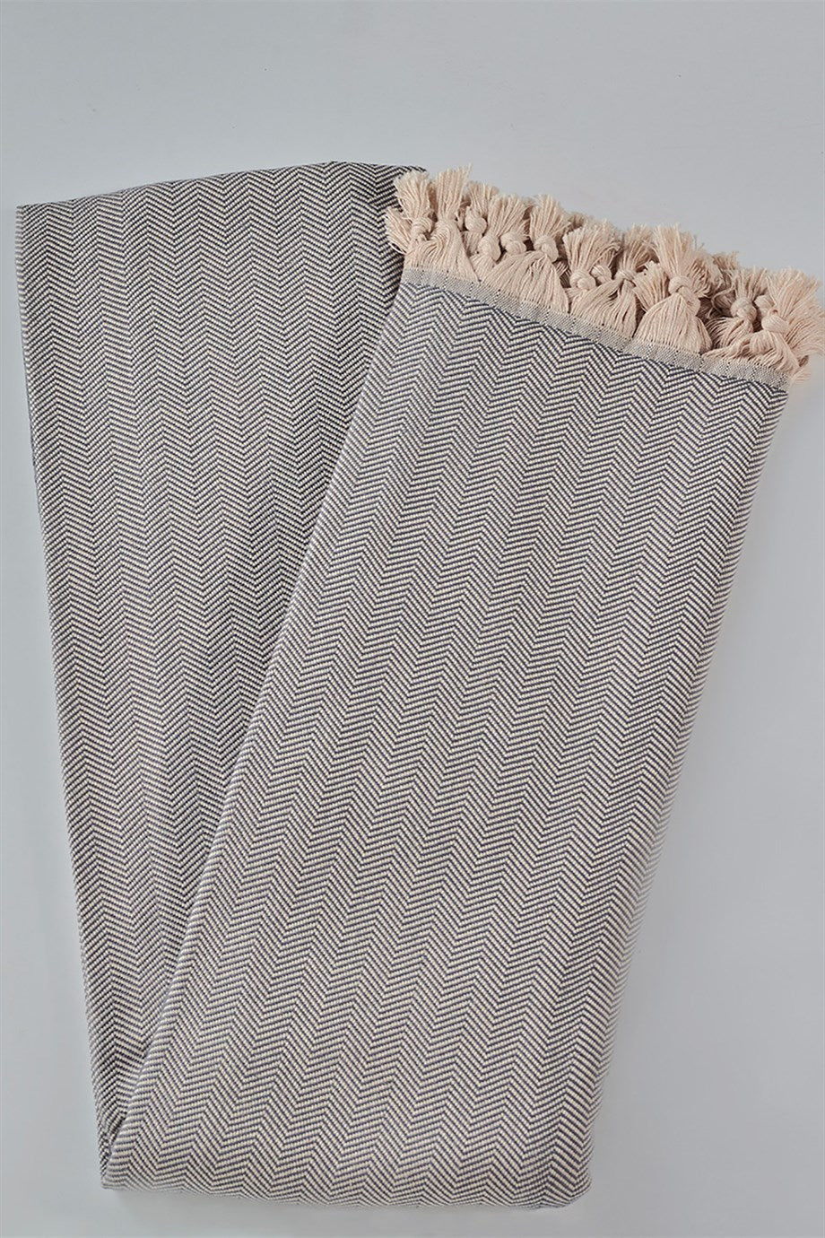 DENIZLI CONCEPT Herringbone Double Light Gray Bedspread