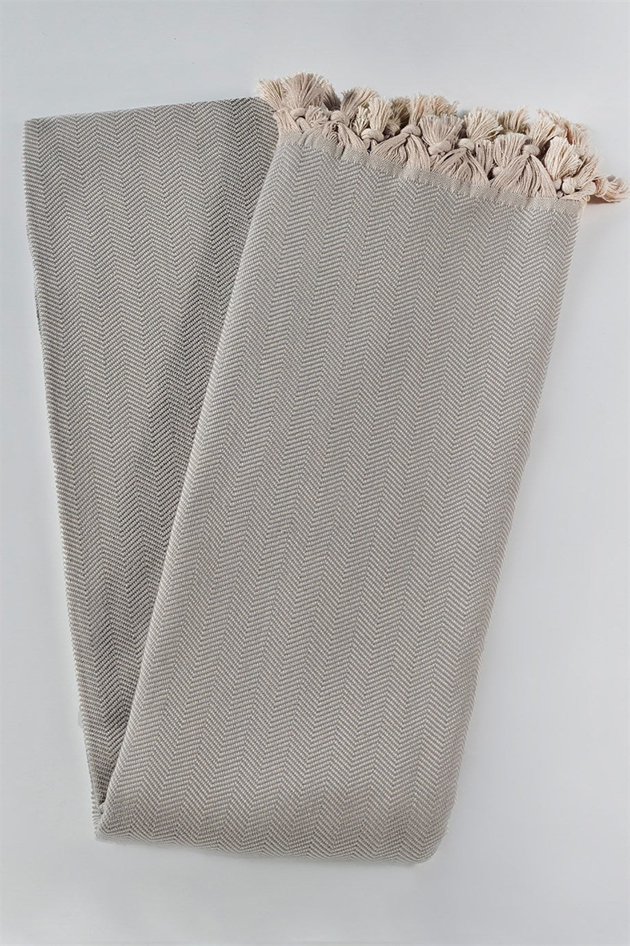 DENIZLI CONCEPT Herringbone Double Gray Bedspread