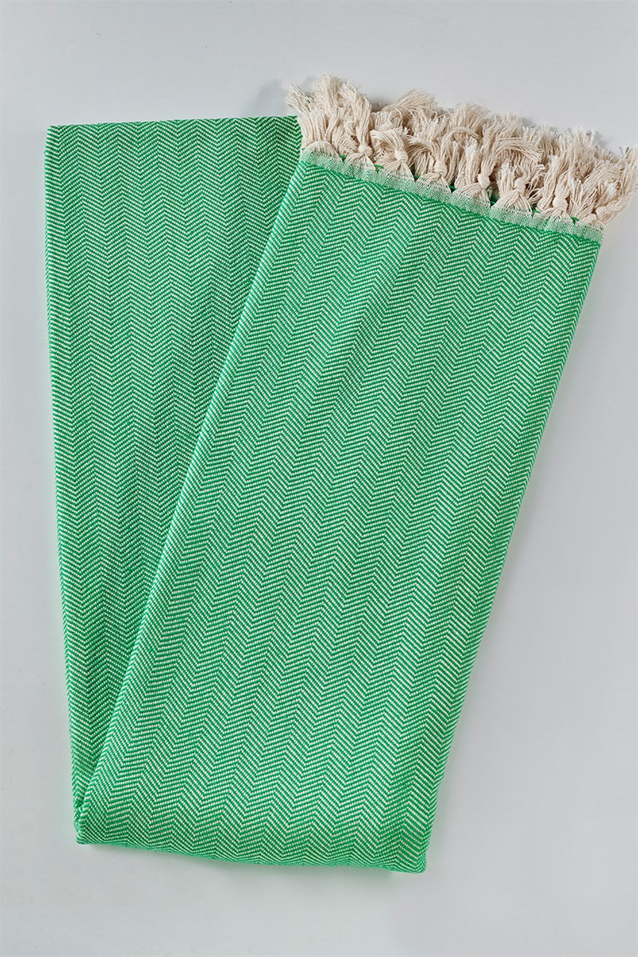 DENIZLI CONCEPT Herringbone Double Green Bedspread