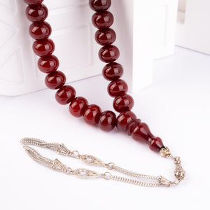 Ve Tesbih Crimped Amber Prayer Beads 3