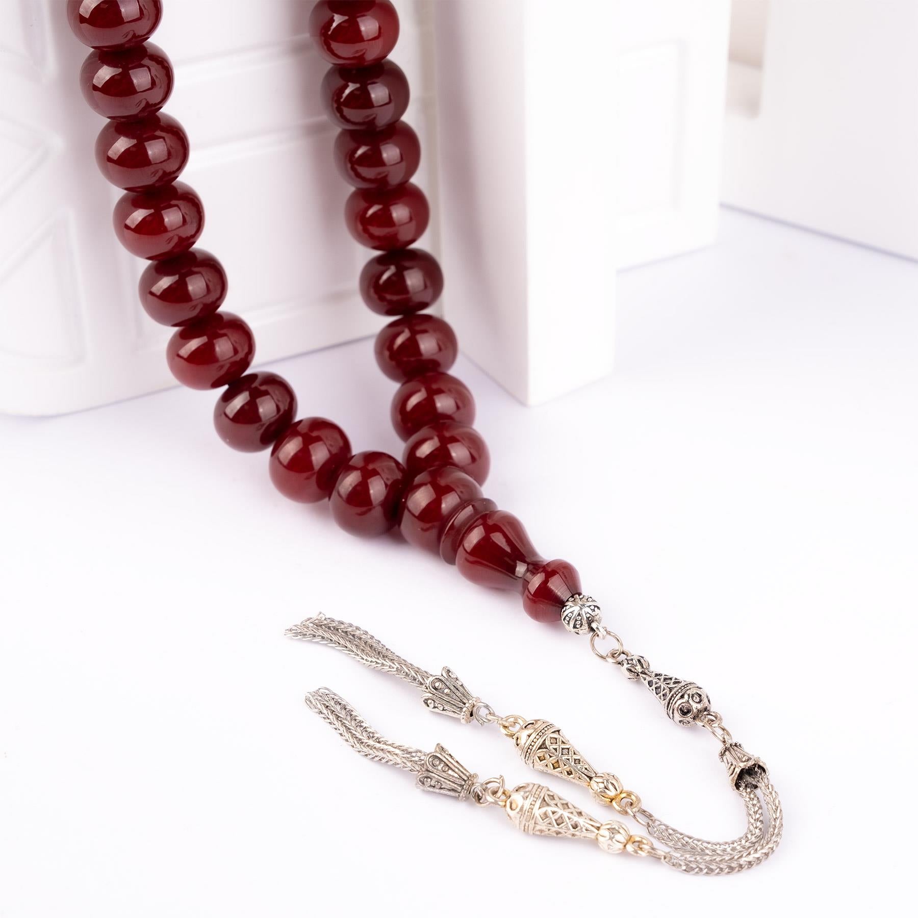 Ve Tesbih Crimped Amber Prayer Beads 3