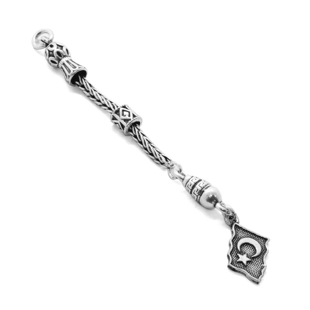 Flag Design Thick Chain 925 Sterling Silver Tassel
