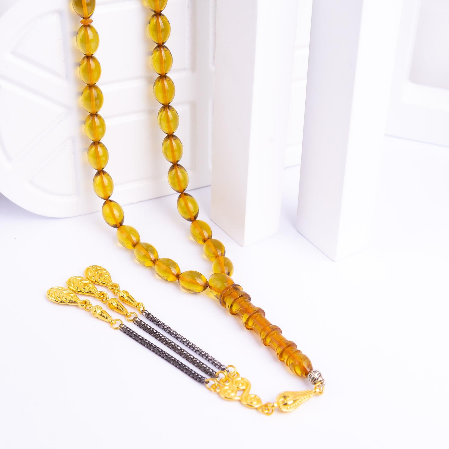 Ve Tesbih Solid Cut Amber Rosary 3