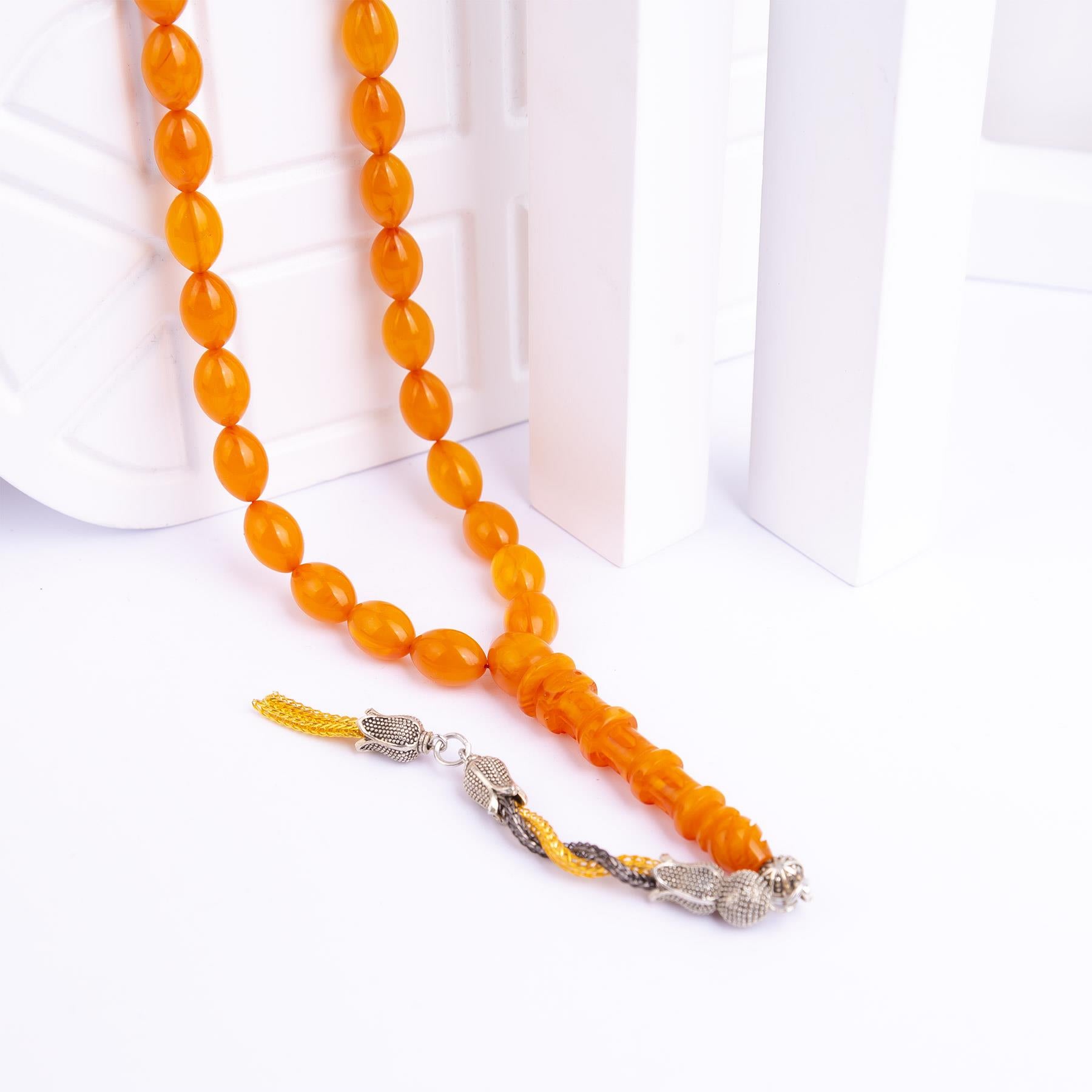 Ve Tesbih Pressed Amber Prayer Beads 3