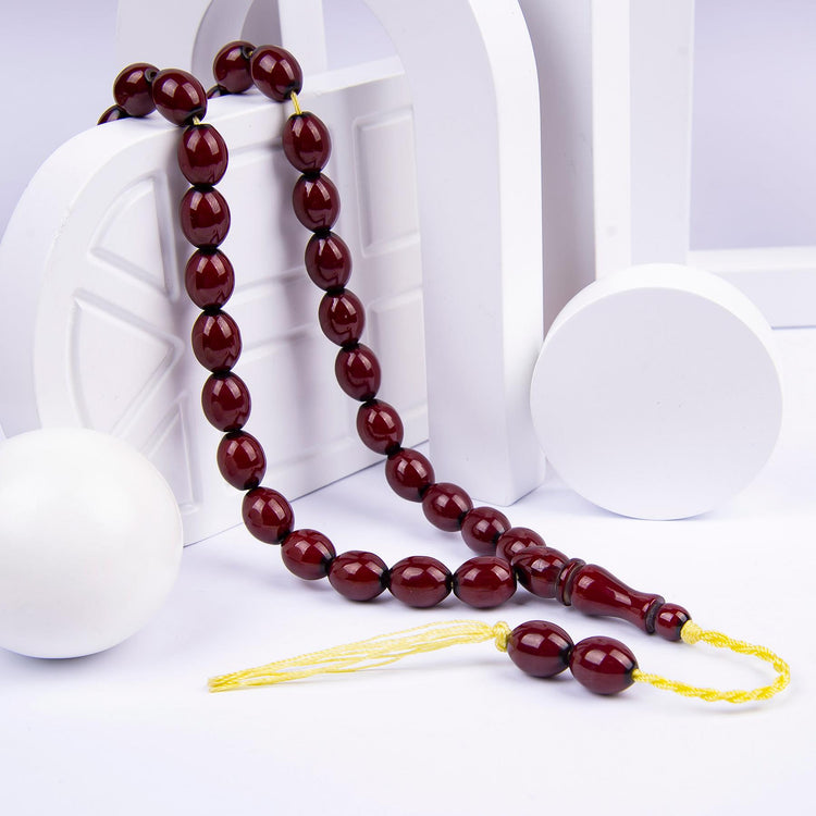 Ve Tesbih Ottoman Pressed Amber Prayer Beads 1