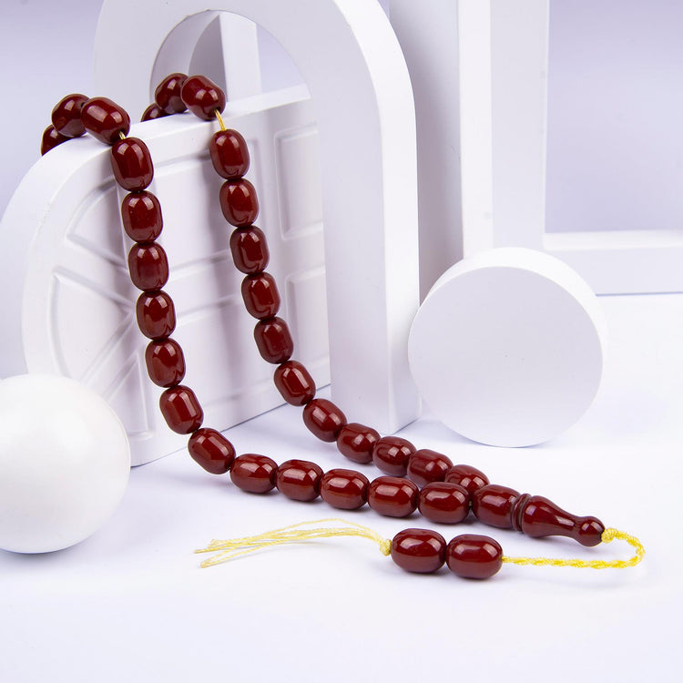 Ve Tesbih Ottoman Simulation Tightened Amber Prayer Beads 1