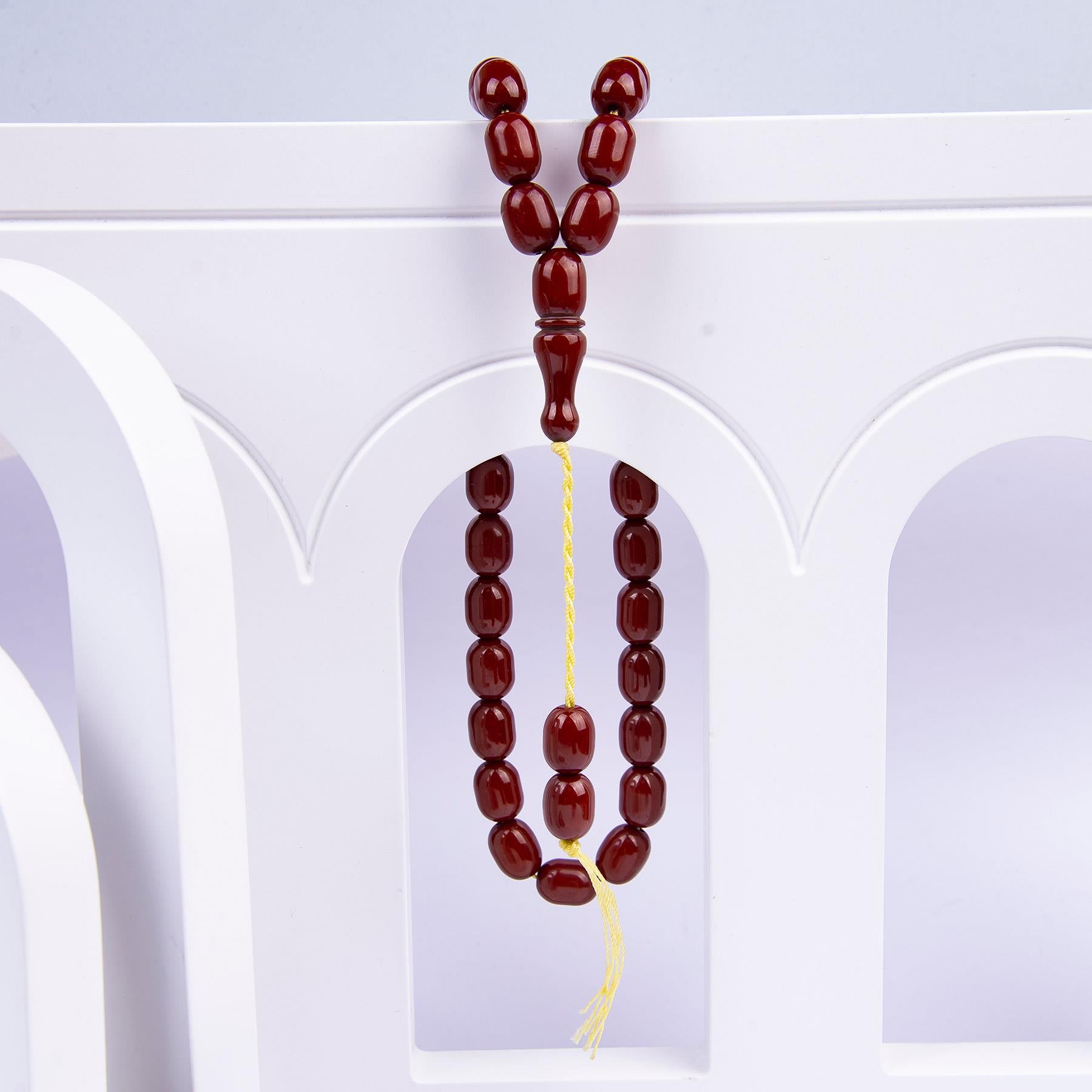 Ve Tesbih Ottoman Simulation Tightened Amber Prayer Beads 2
