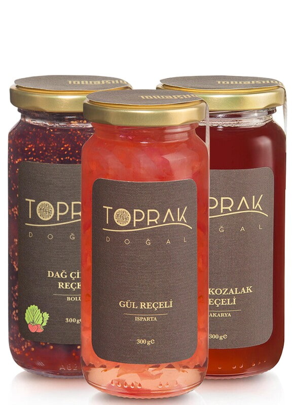 toprak pine rose mountain strawberry jam set of 3 900g