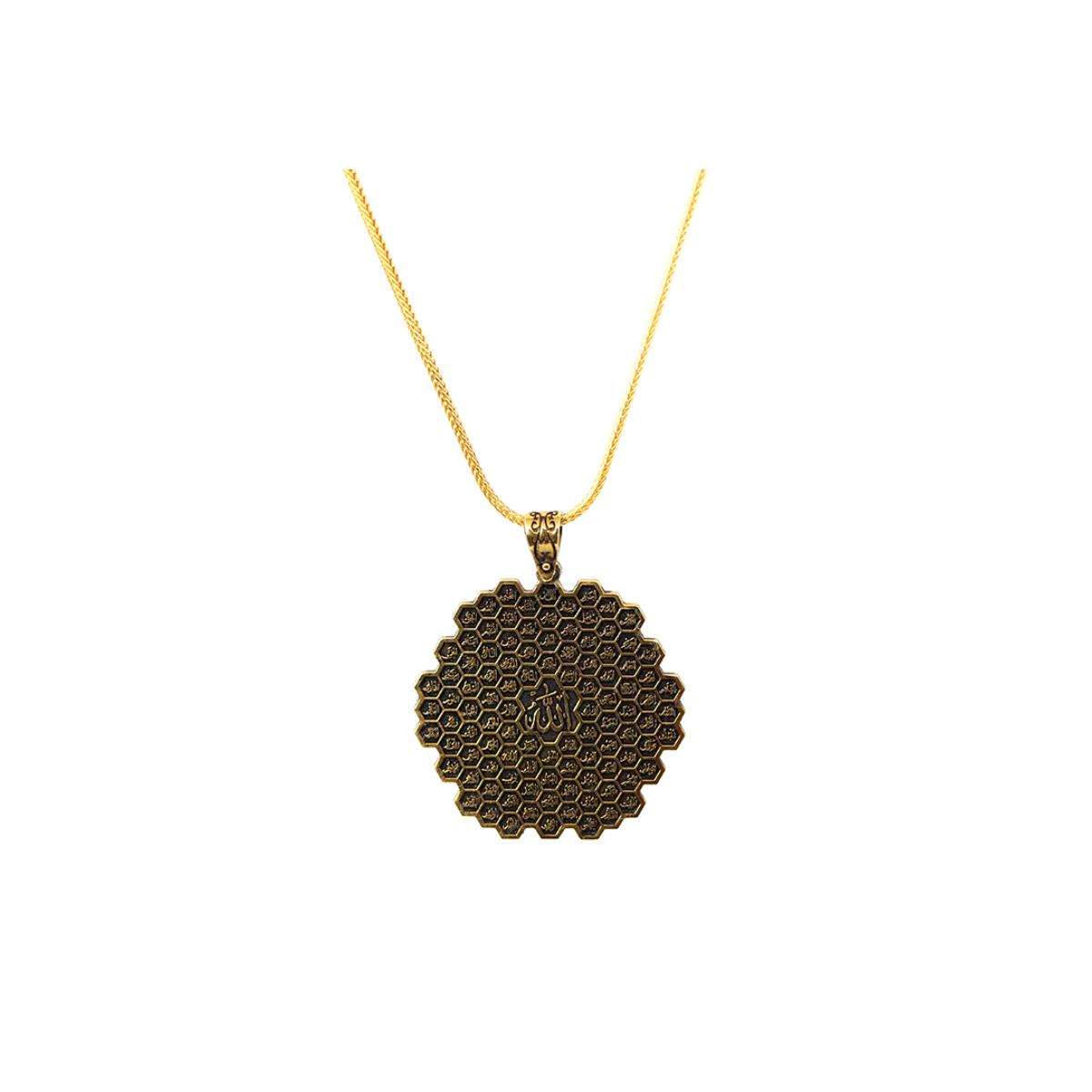 Ve Tesbih Honeycomb Medallion Sterling Silver Necklace 2