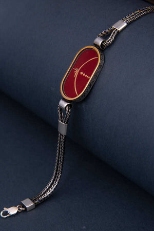 Ve Tesbih Silver Bracelet with Ottoman Motif 2