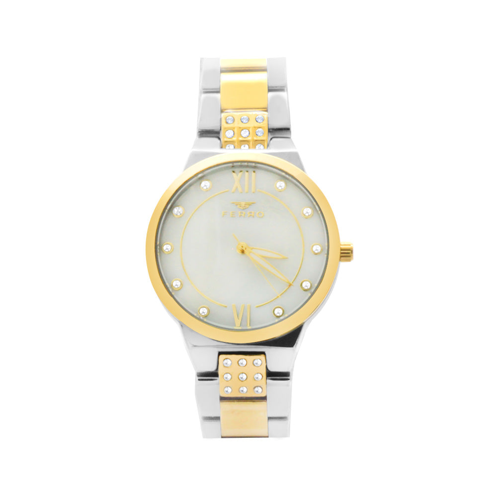 Ferro Gold-Silver Color Steel Strap Women Wristwatch TH-F21928A-D