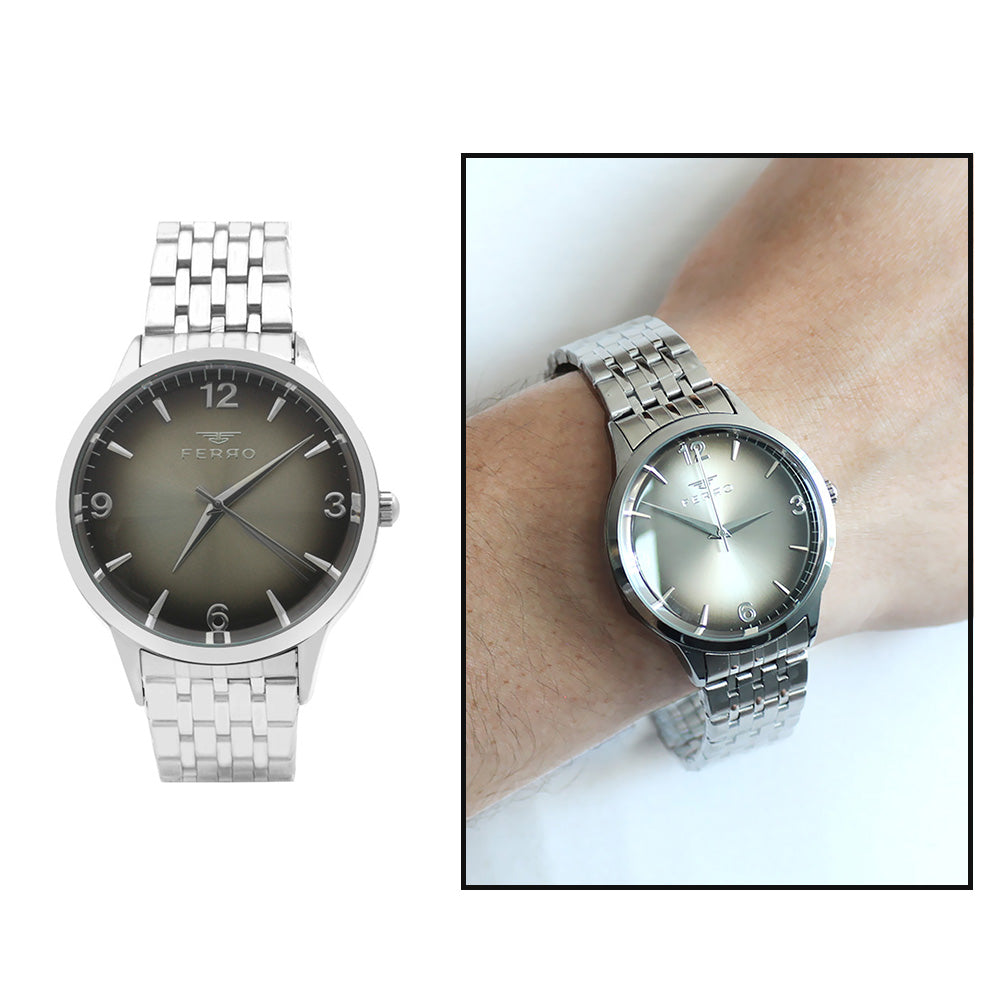 Ferro Silver Color Steel Strap Men Wristwatch TH-F11932A-A2