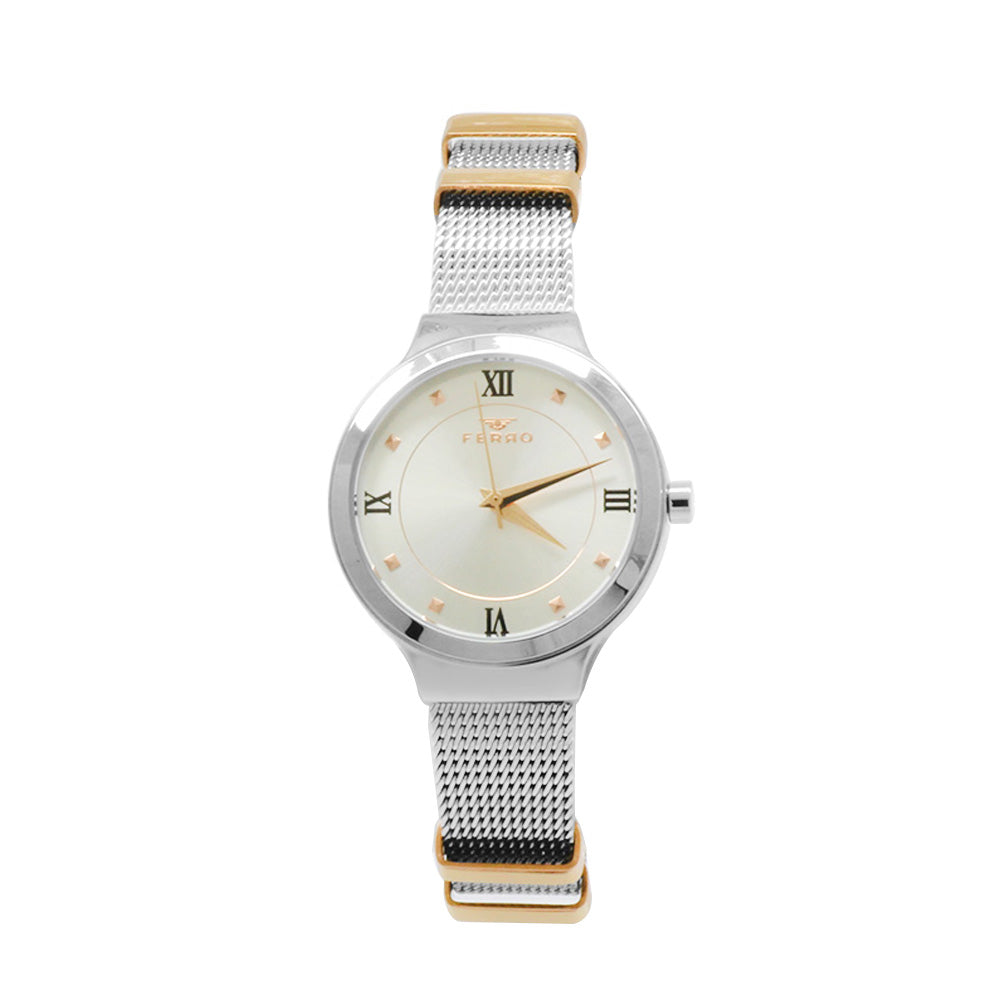 Ferro Silver Color Mesh Strap Women Wristwatch TH-F21070C-1135-A